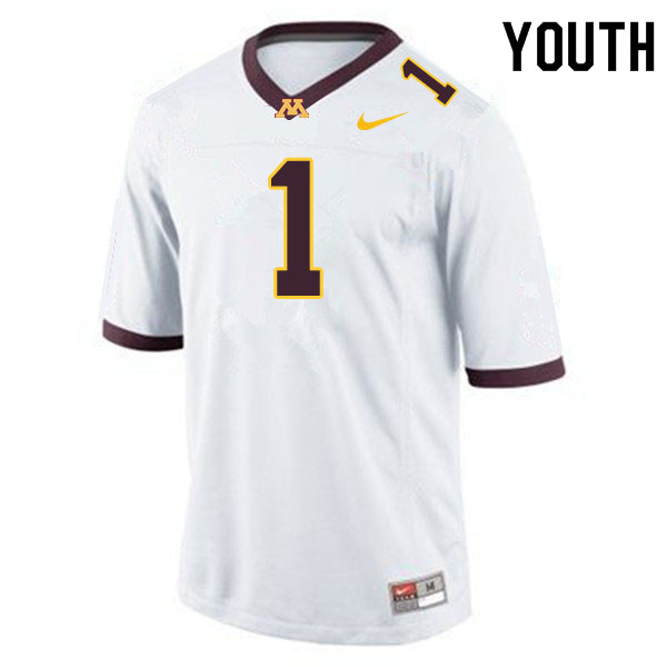Youth #1 Calvin Swenson Minnesota Golden Gophers College Football Jerseys Sale-White - Click Image to Close